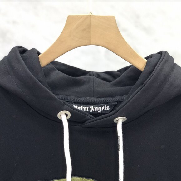 NWT Palm Angels Crocodile Embroidered Hoodie Black - Picture 7 of 9